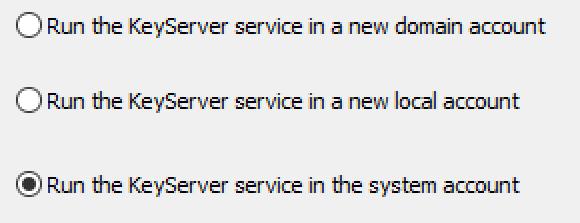 Server service account choice