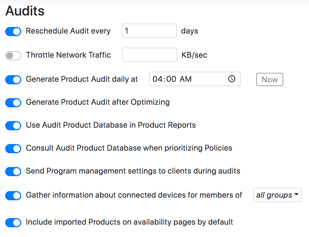 Audit Settings