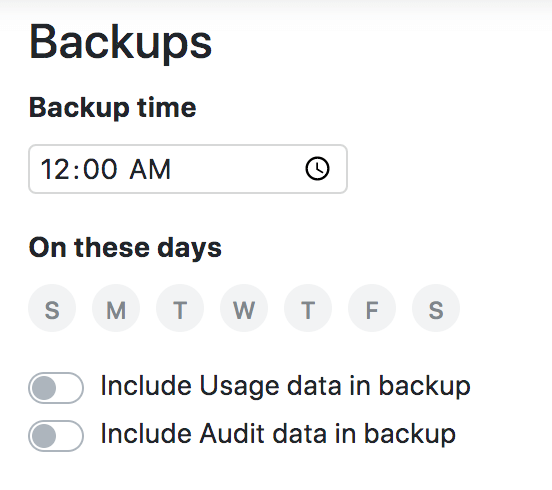 Backup Settings
