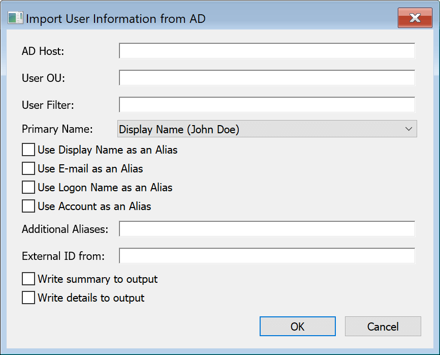 Import Users from AD Script