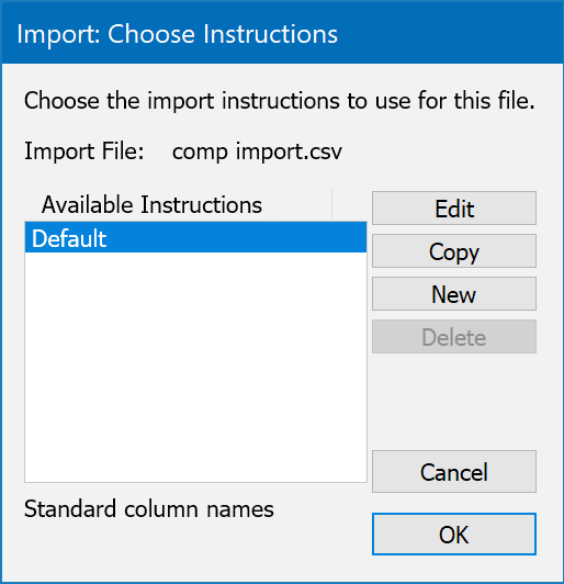 Computer Import Dialogue
