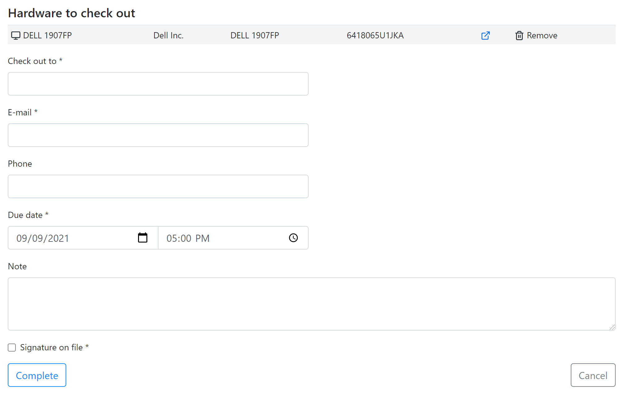 Loaner Checkout Process