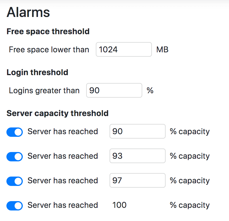 Alarm Settings