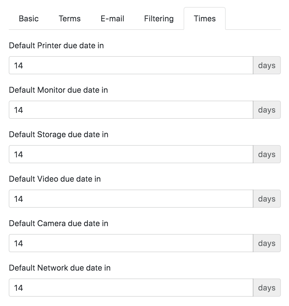 Loaner Checkout Configuration