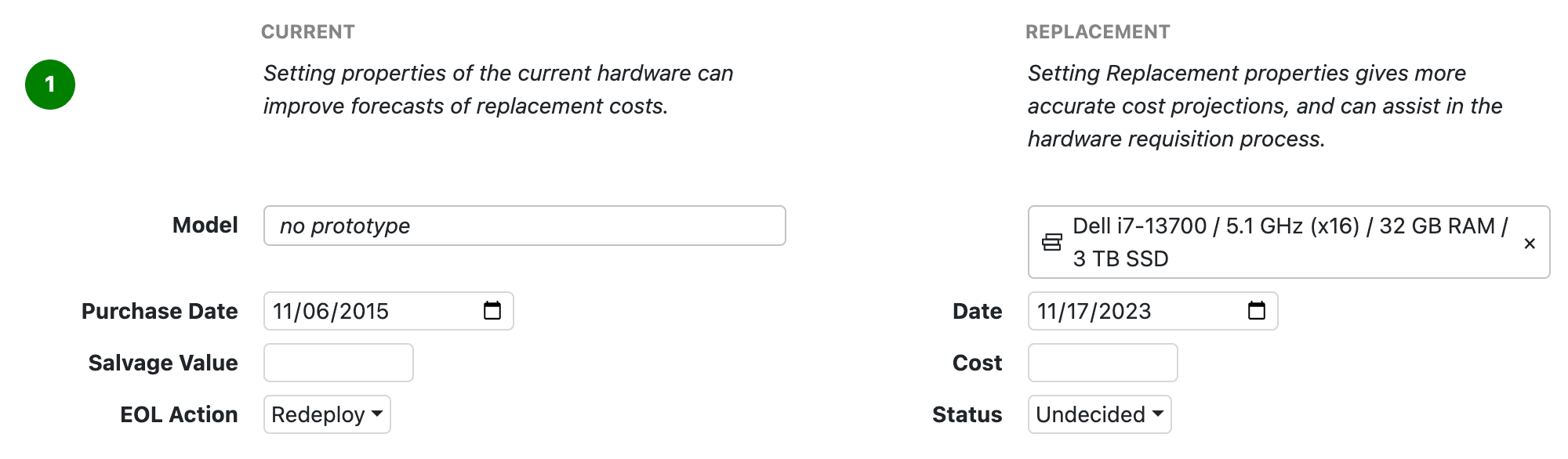 Hadware Replacement Settings