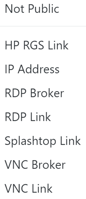 Remote Connection Types