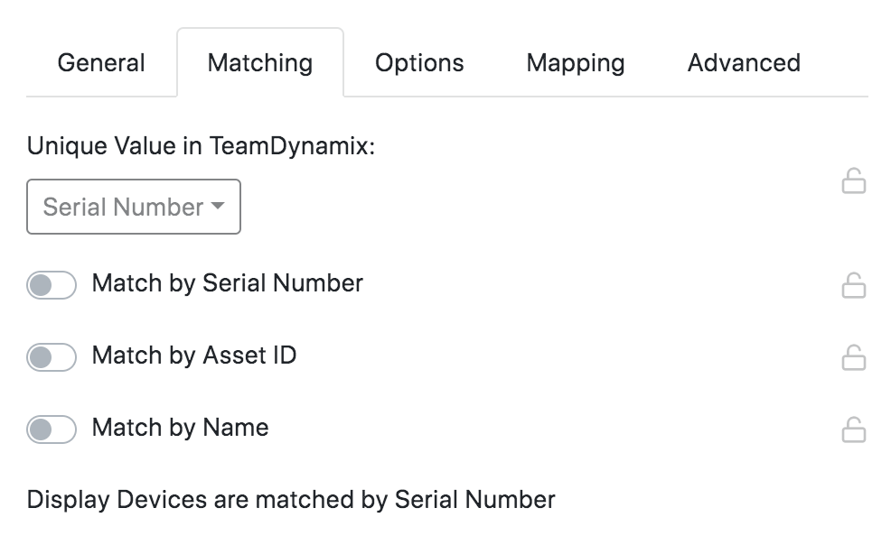TD Script Matching settings