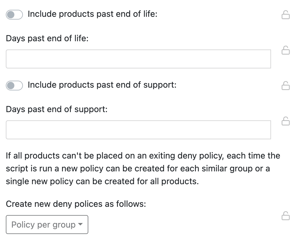 Set Deny on Obsolete Products