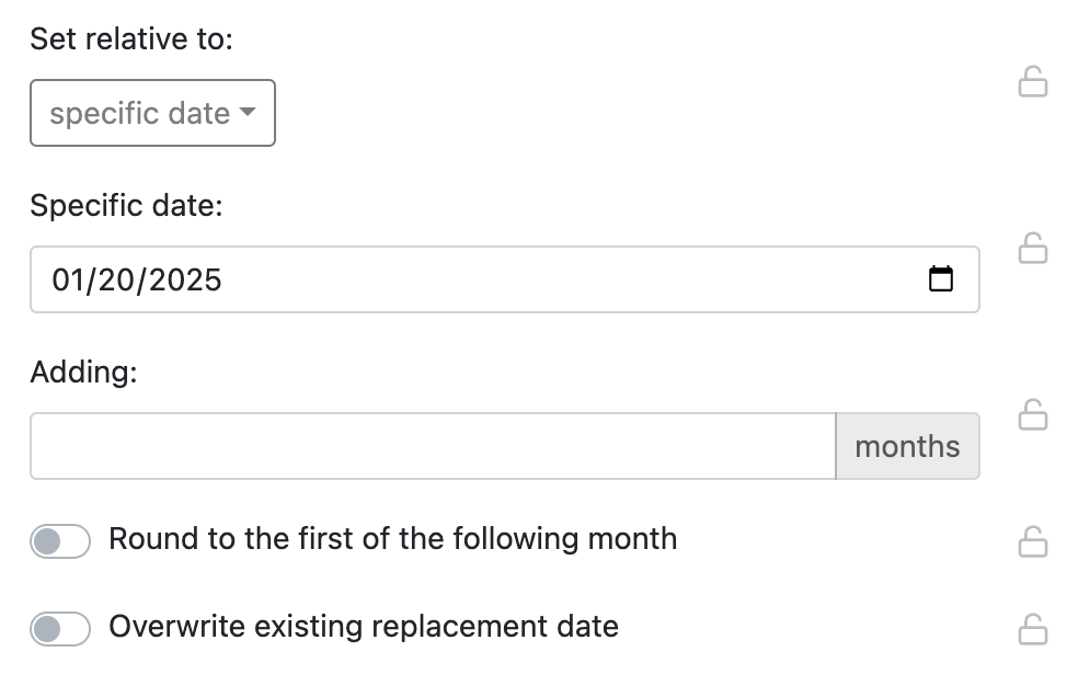 Set Replacement Date Script