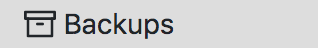 Backups Button