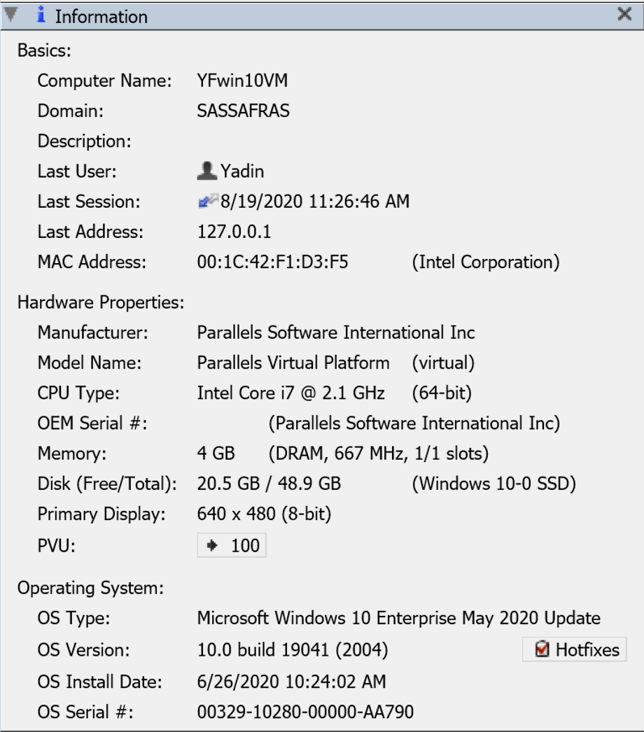 Information Pane