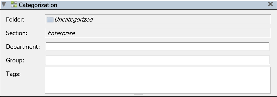 Categorization Pane
