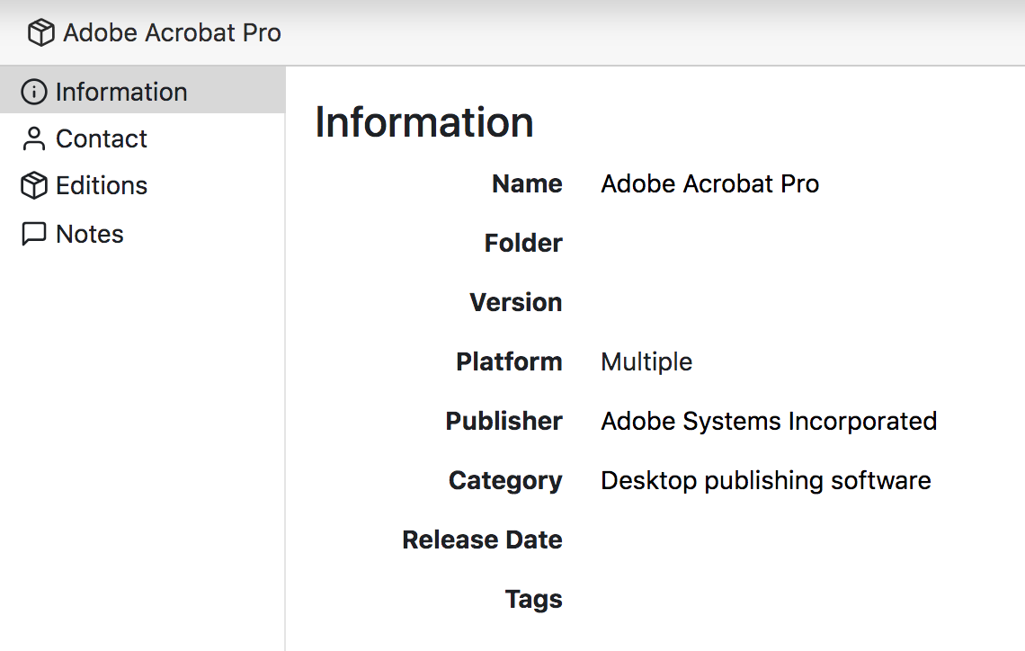 Software Details