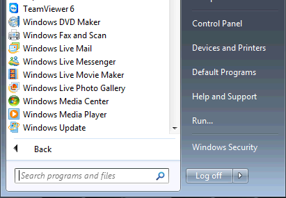 TeamViewer 6 in Start menu