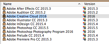 New product definitions for Adobe Creative Cloud 2016