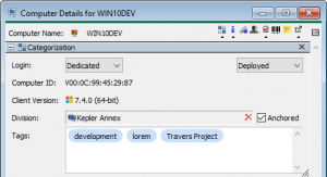 Tags assigned to a computer