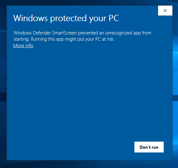 Windows dialog